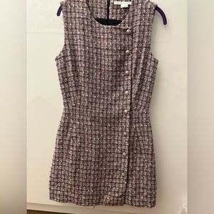 Veronica Beard Tweed Mini Dress - Pink and Black